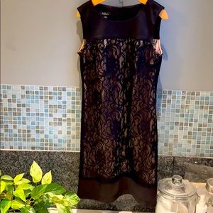 AGBdress cocktail dress size 6, black lace w gold